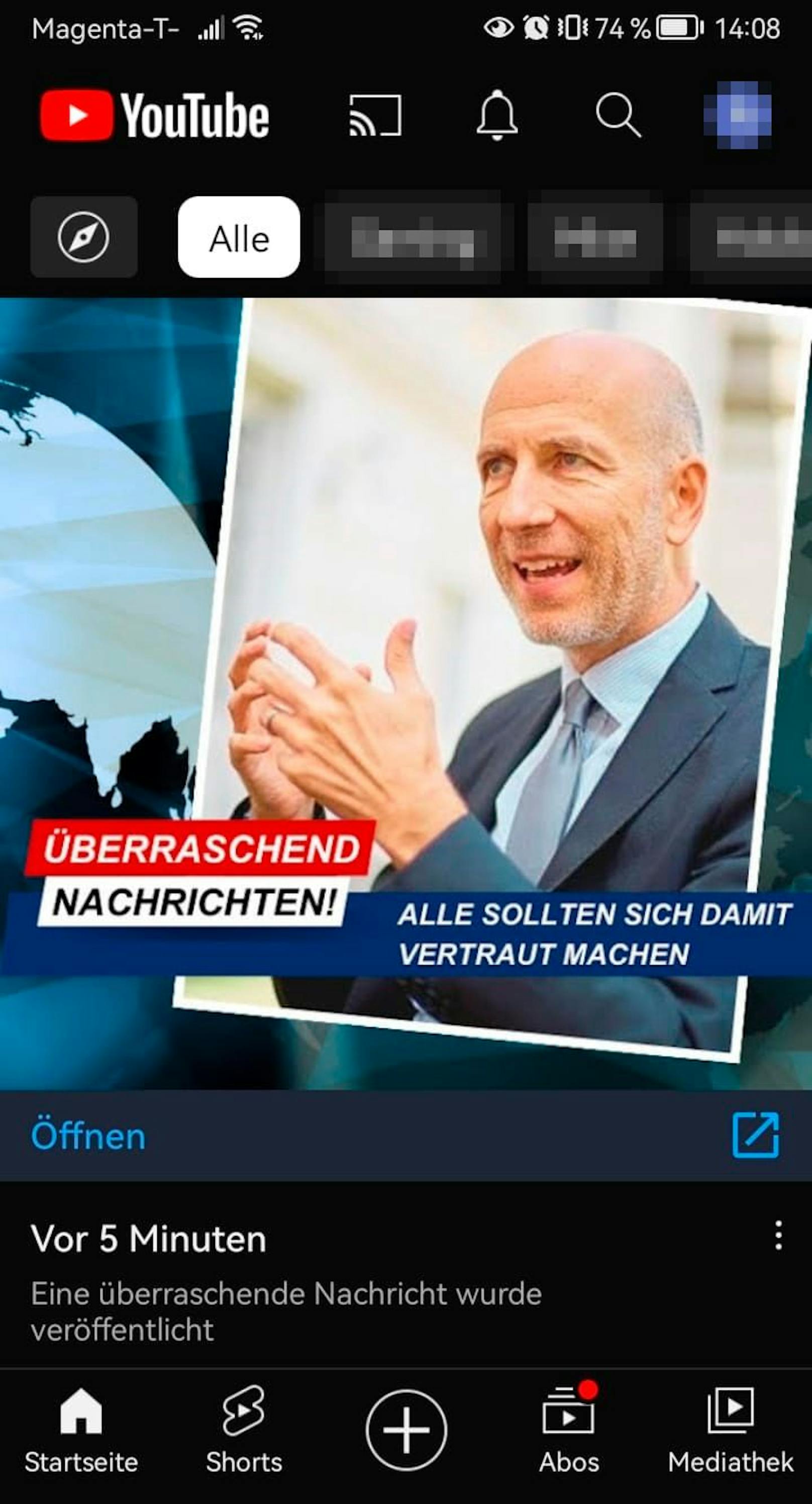 Dazu schalten sie Werbungen mit reißerischen Titel auf den Sozialen Medien (Facebook &amp; Co.) sowie auf stark frequentierten Plattformen wie YouTube (im Bild).