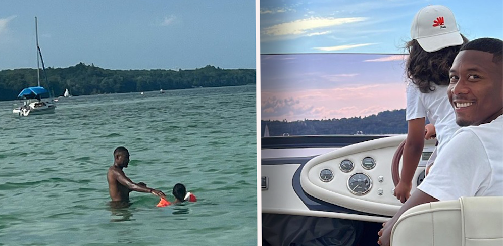 Shalimar Heppner teilt Bilder von David Alaba beim Planschen. 