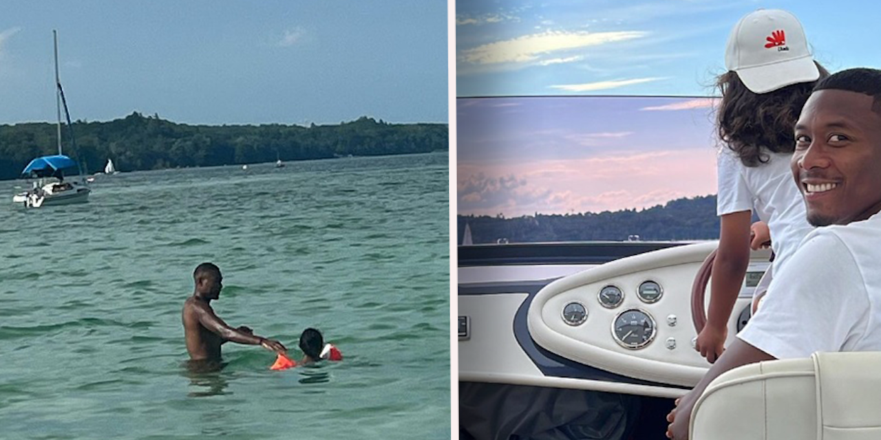 Fussball Alaba steuert Boot und planscht mit seinem Sohn Heute.at