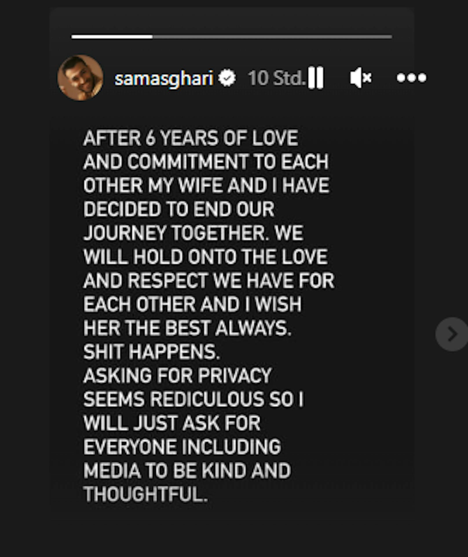Auf seinem Instagram-Account meldete sich Asghari nun zu Wort.