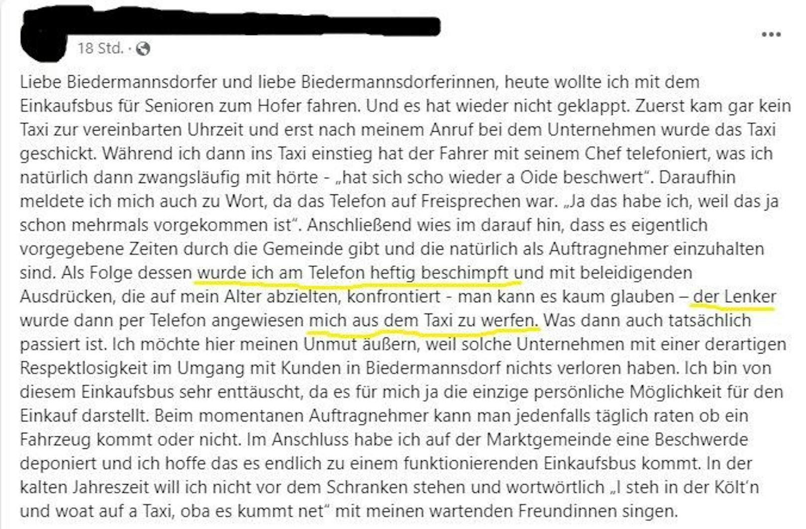 Die Frau teilte auf Facebook ihre unliebsame Erfahrung mit dem Busfahrer mit.