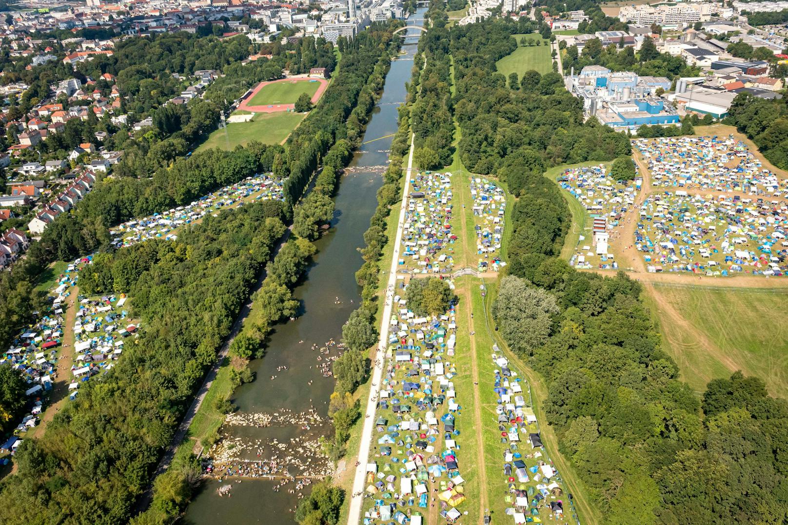 Der Campingplatz war gut gefüllt.