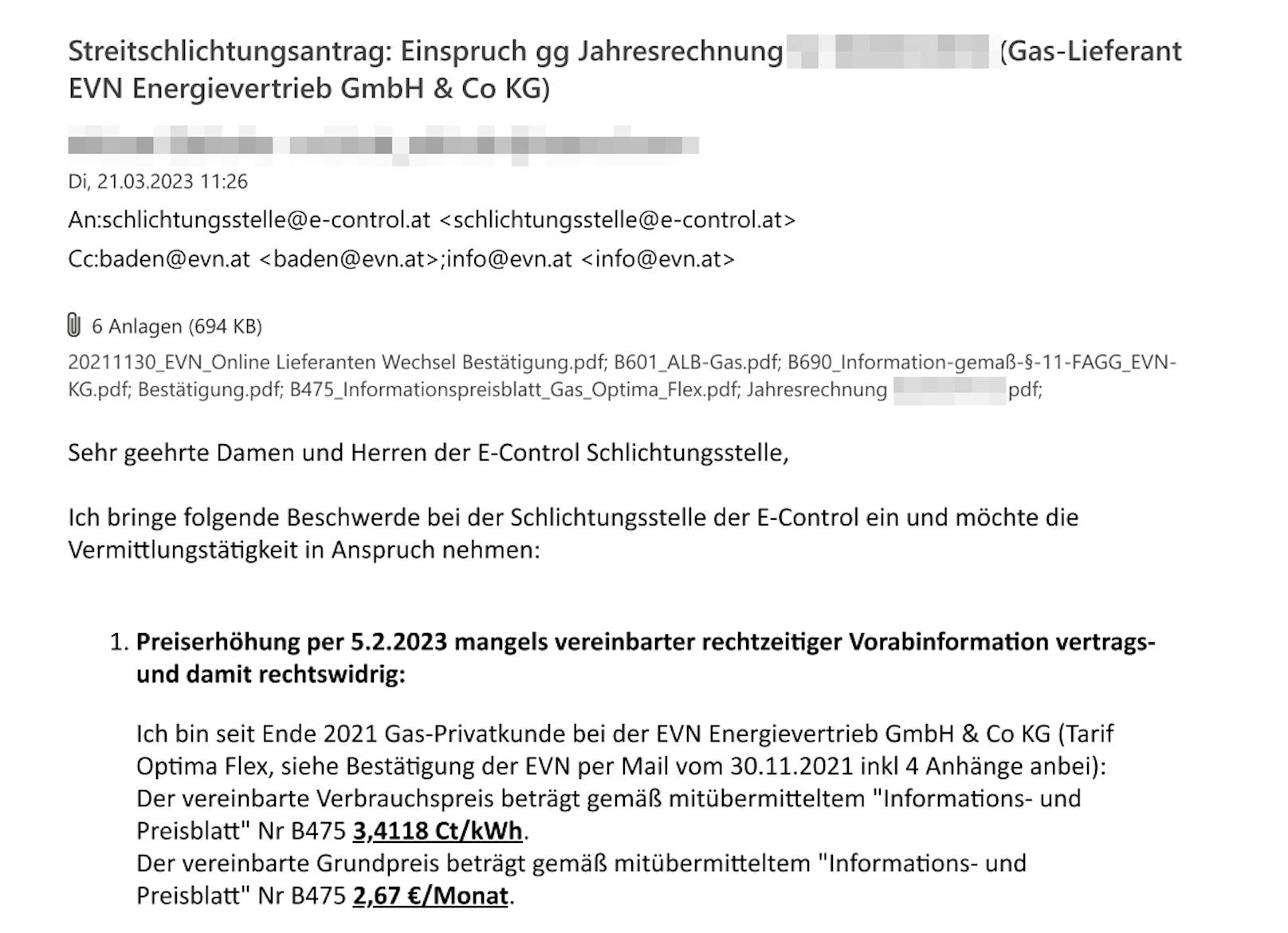 Die E-Control gab dem Juristen zwar Recht, sieht aber wenig Erfolgschancen.&nbsp;