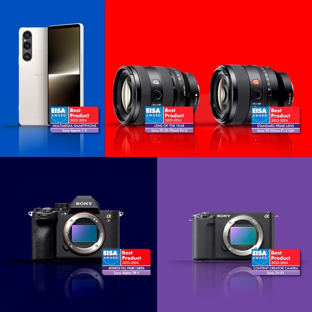 Sony erhält bei den EISA Awards 2023 fünf Auszeichnungen, unter anderem für das Xperia 1 V und die Alpha 7R V.