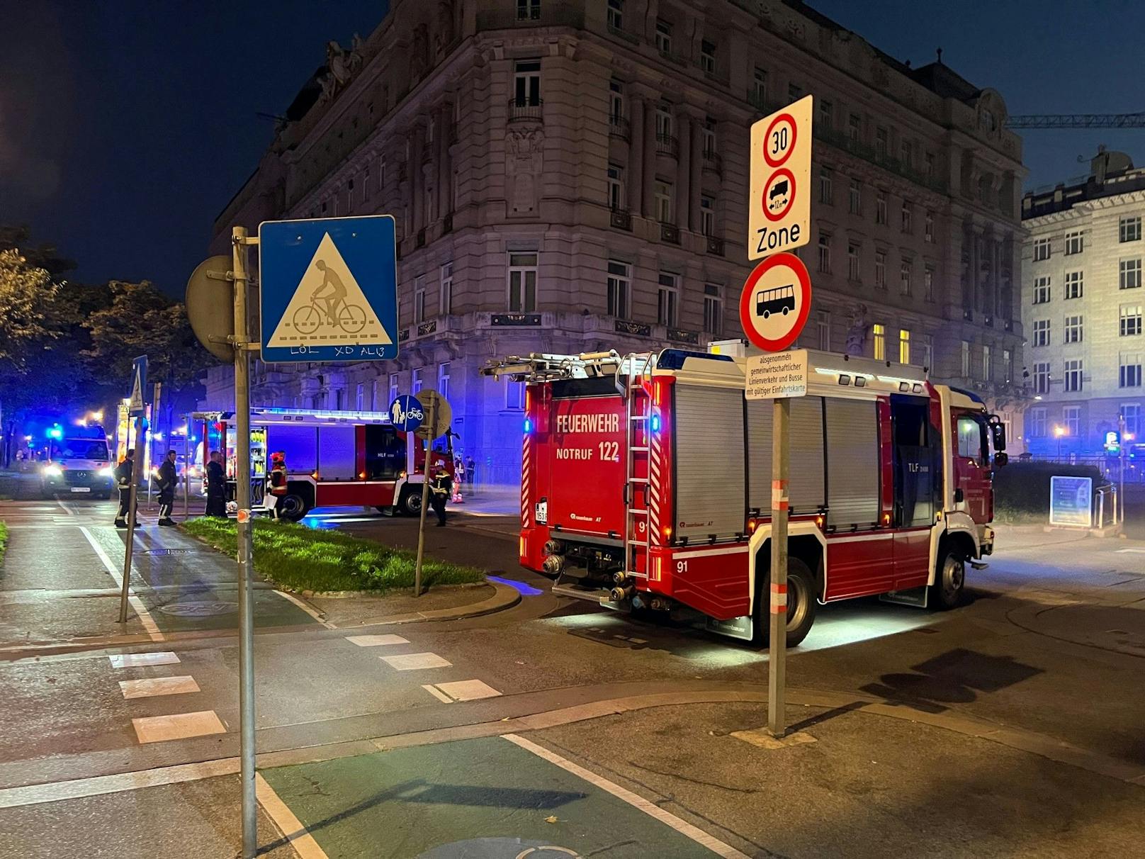 Großeinsatz der Feuerwehr in der Wiener Inneren Stadt.