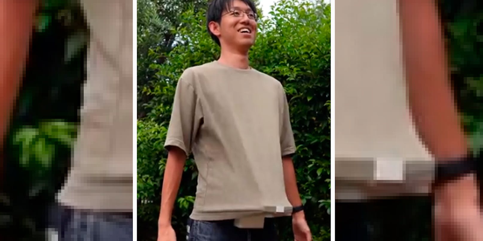 Der "T-Shirt-Lüfter" oder "Bauch-Ventilator" von Erfinder Kazuya Shibata bekommt im Netz heftigen Gegenwind.