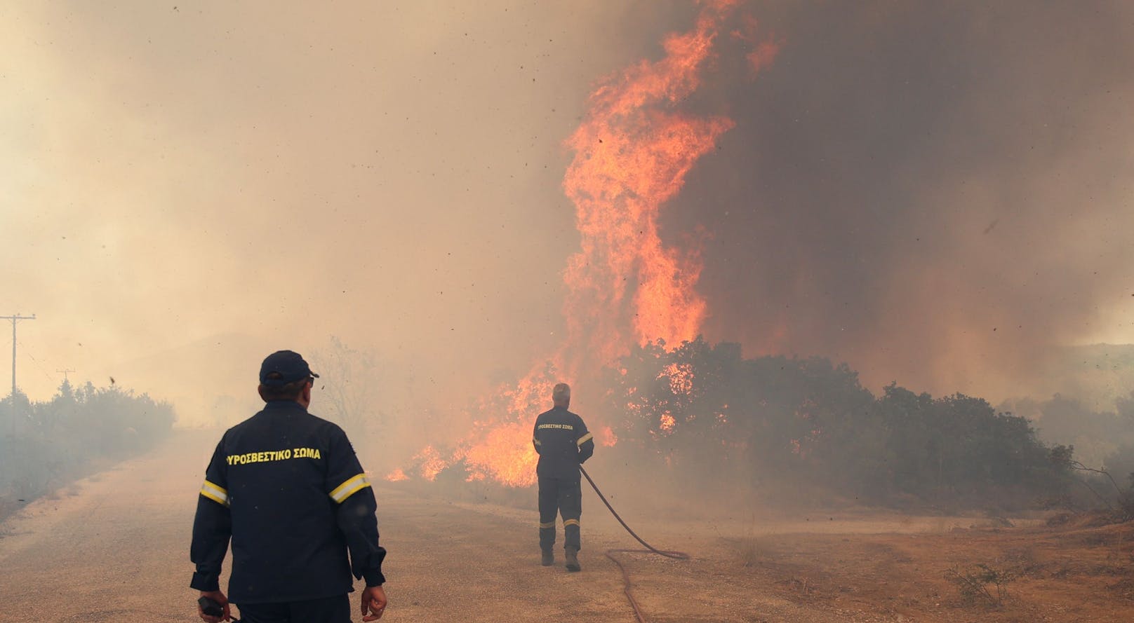 Bei Alexandroupoli im Nordosten Griechenlands kämpft die Feuerwehr seit vier Tagen gegen große Waldbrände an.