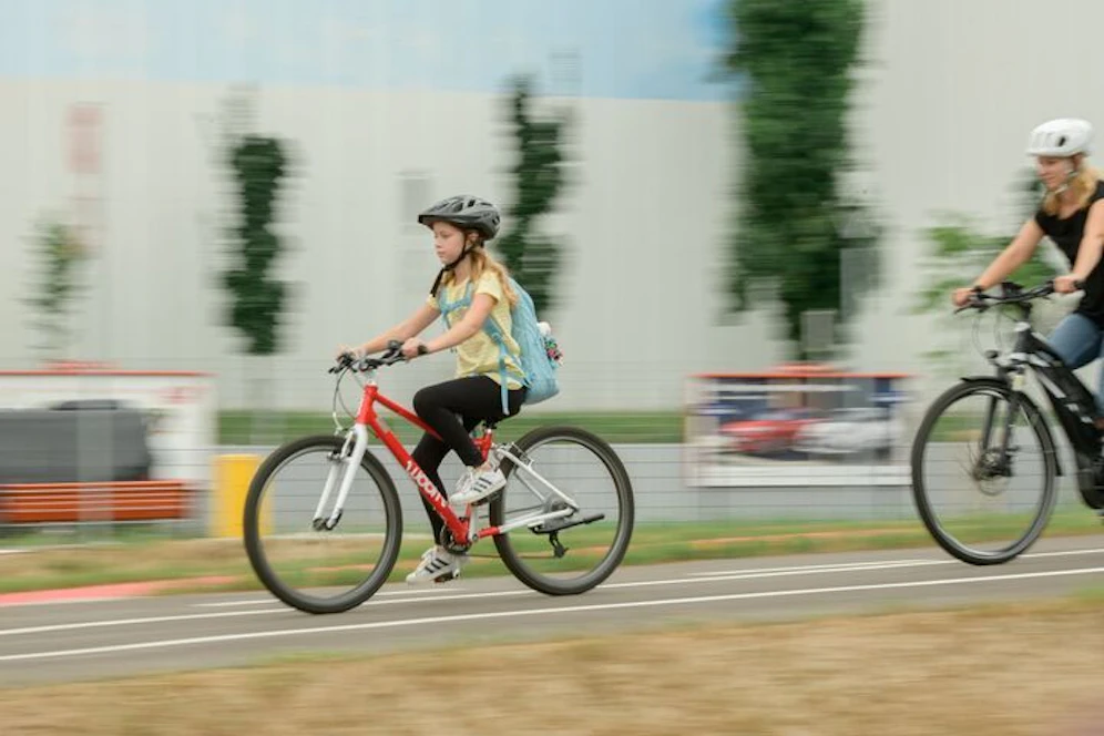 Mit dem Rad zur Schule – das will geübt sein. 