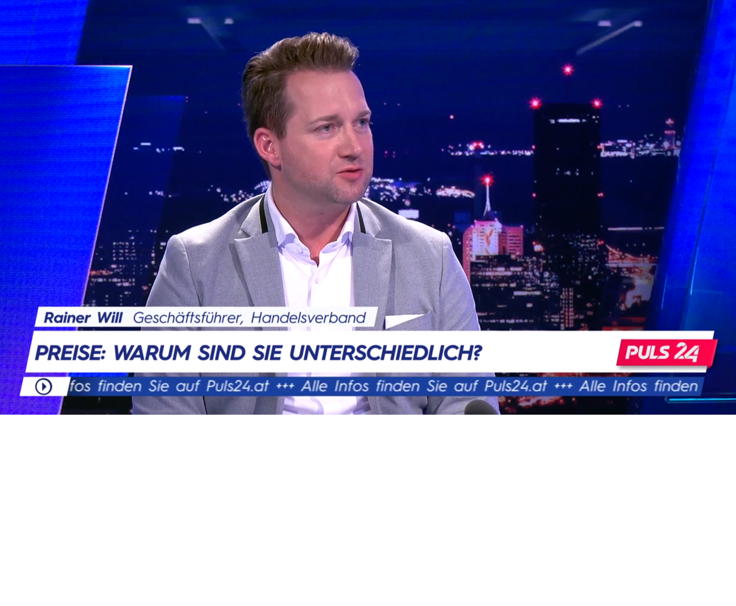 Handelsverband-Geschäftsführer am Dienstag im Gespräch auf Puls 24.
