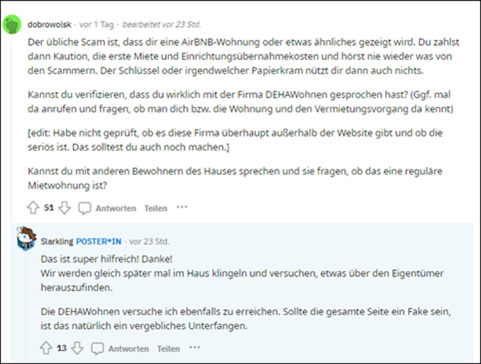  Reddit: 6 Tipps, wie du dich vor Betrug schützen kannst, wenn du eine Wohnung zur Miete suchst.