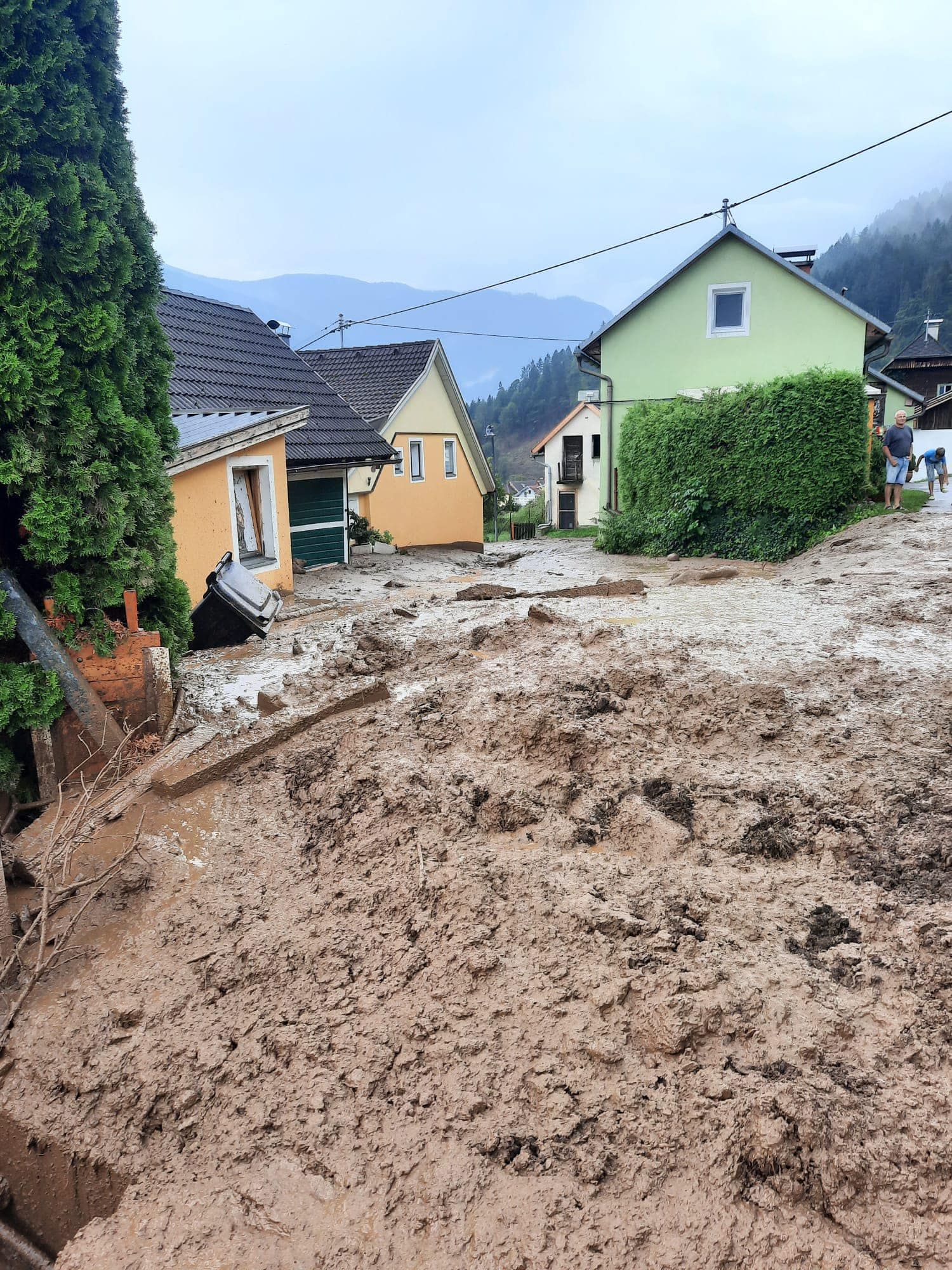 In Kärnten kam es am Mittwoch zu einem unwetterbedingten Murenabgang.