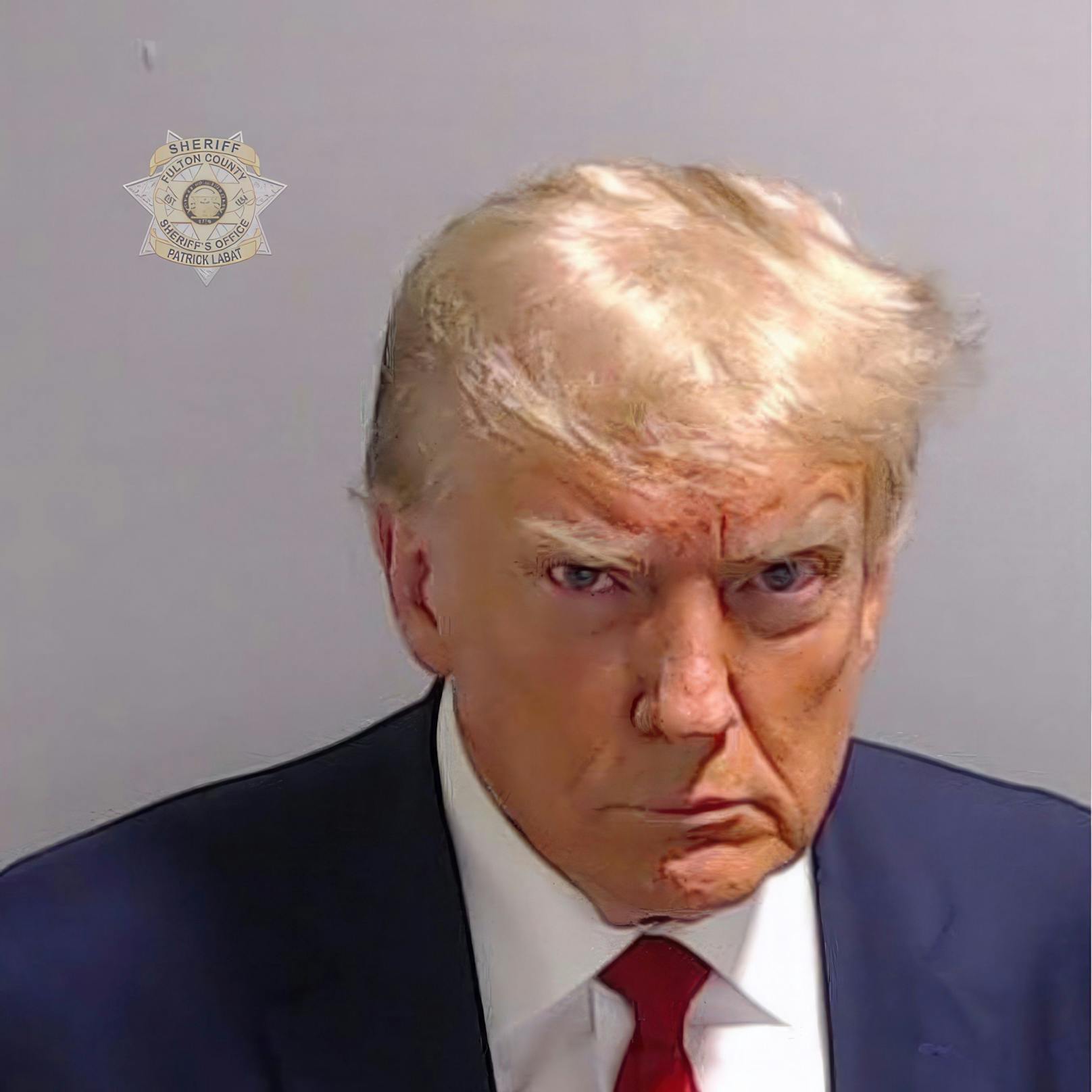 Mit diesem Polizeifoto meldete sich Ex-US-Präsident Donald Trump zurück auf X (Twitter). 
