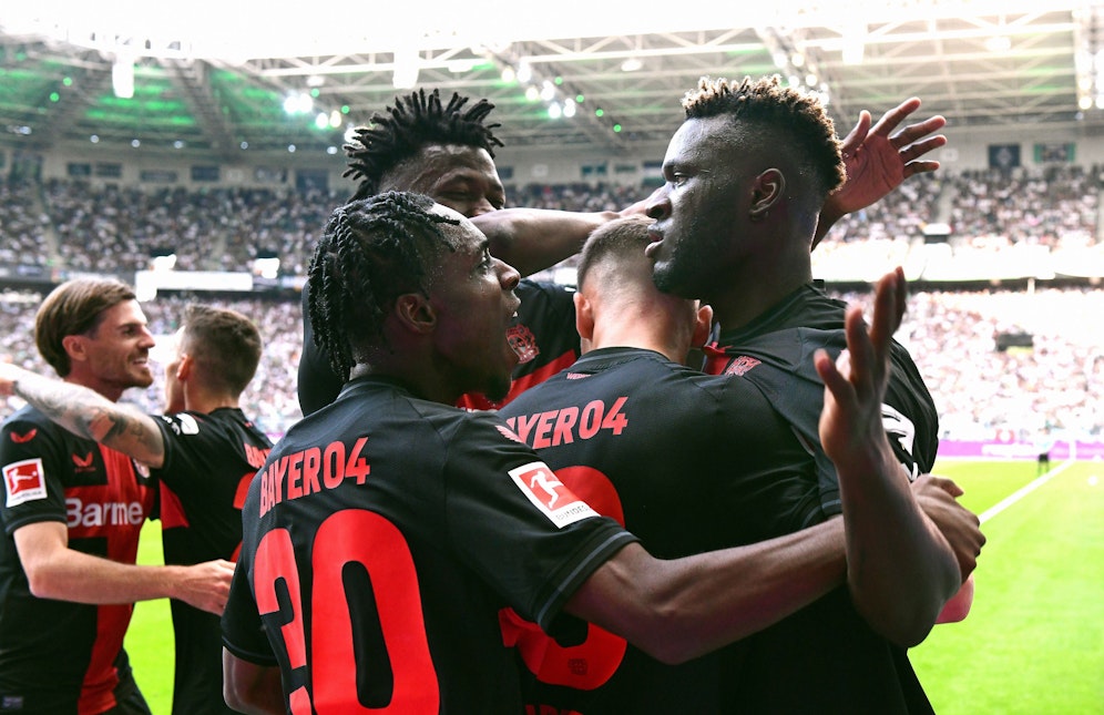 Victor Boniface jubelt gegen Gladbach. 