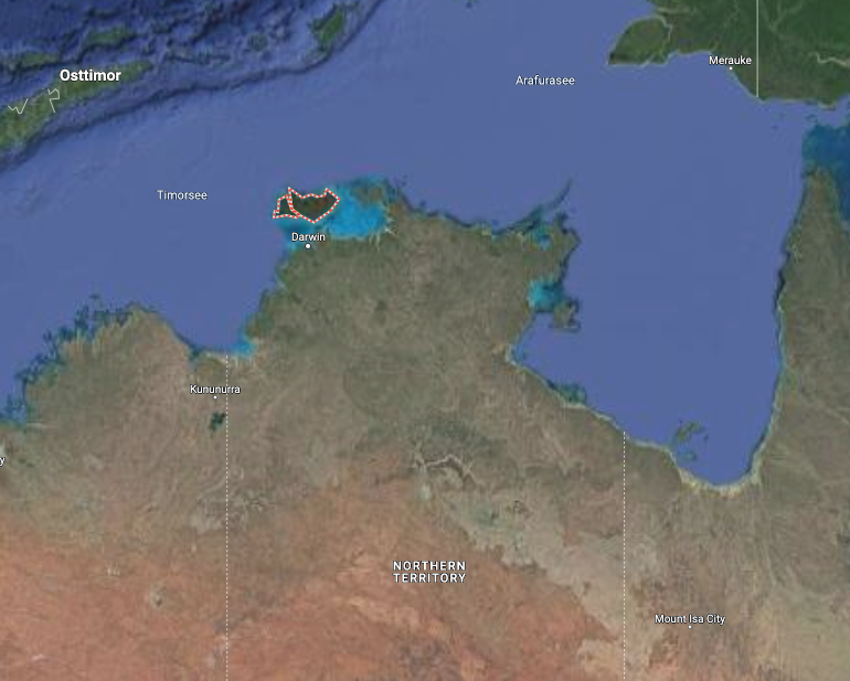 Das Unglück ereignete sich nördlich von Darwin – nahe den Tiwi-Inseln. 