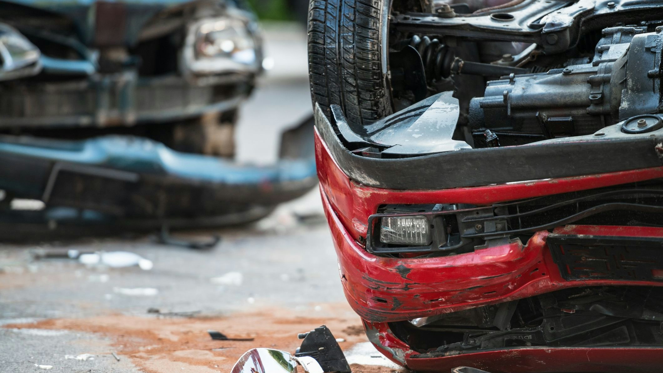 Firefighters At A Car Accident Scene