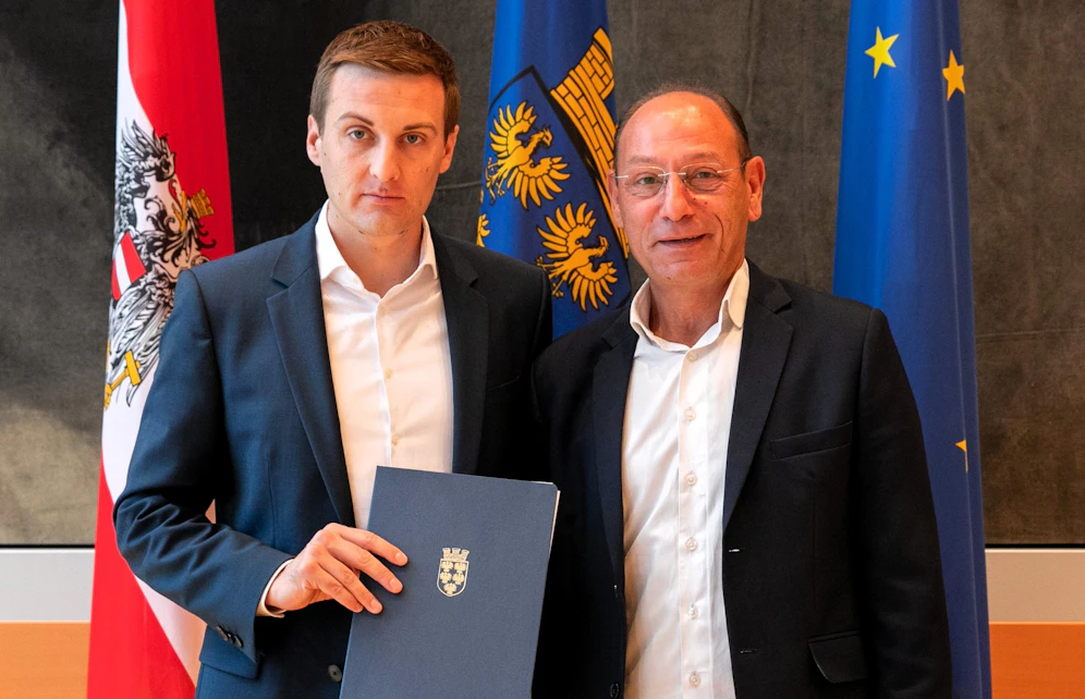  Landesrat Sven Hergovich (l.) und Gerhard Seban, Betriebsratsvorsitzender der Wienerberger