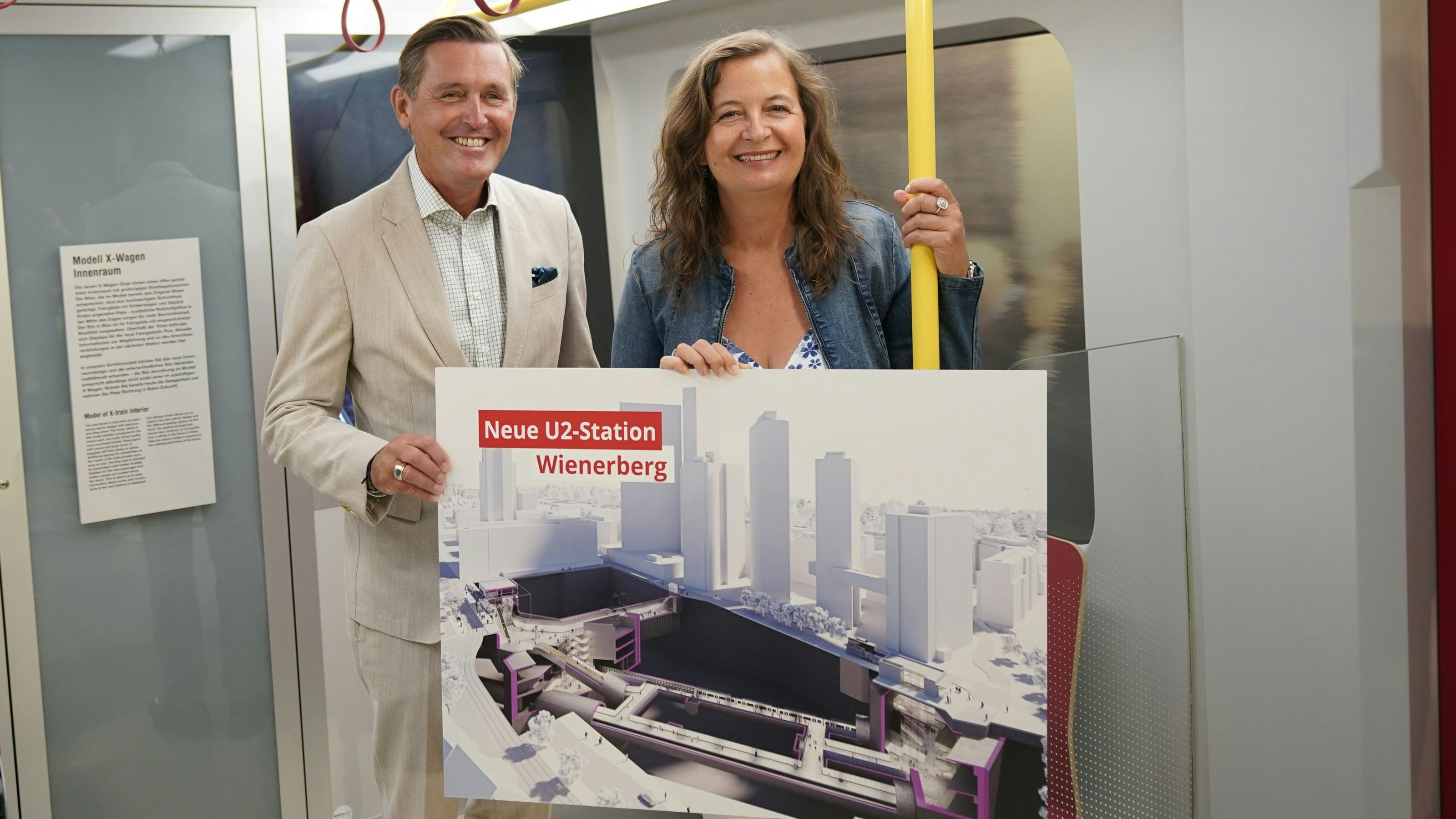 Die beiden Stadträte Peter Hanke und Ulli Sima (beide SPÖ) präsentierten die Pläne für die Verlängerung der U2 bis zum Wienerberg.