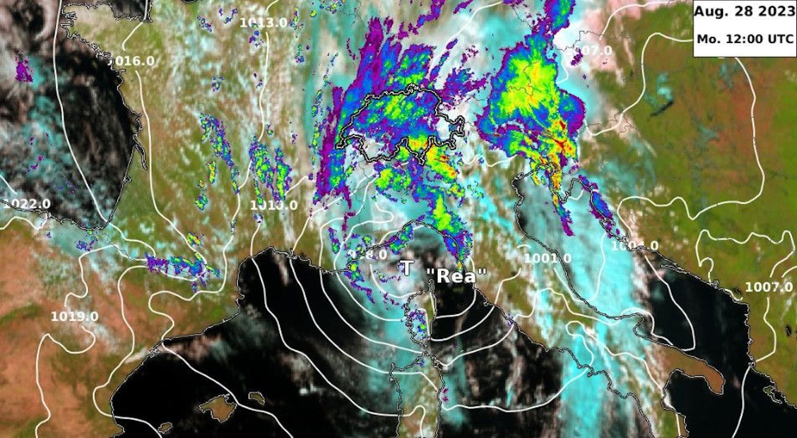 Das Tief mit dem Namen Rea, das sich über dem Golf von Genua bildete, hat Österreich und weiteren Ländern viel Regen gebracht.