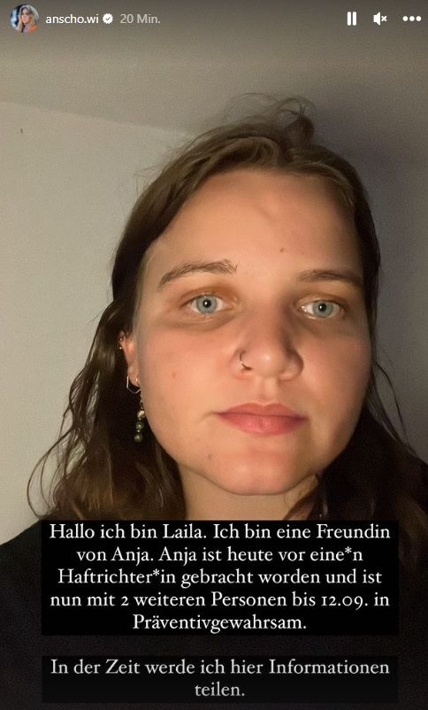 Klima-Aktivistin Laila vertritt Aktivistin Anja Windl während ihrer Haft auf Instagram.