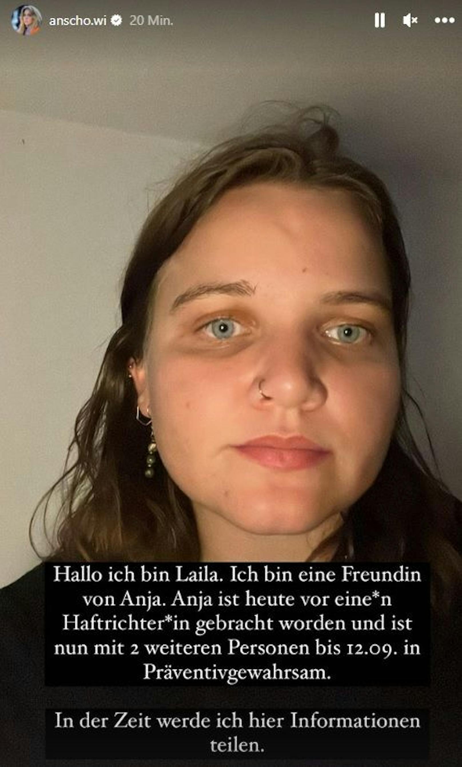 Klima-Aktivistin Laila vertritt Aktivistin Anja Windl während ihrer Haft auf Instagram.