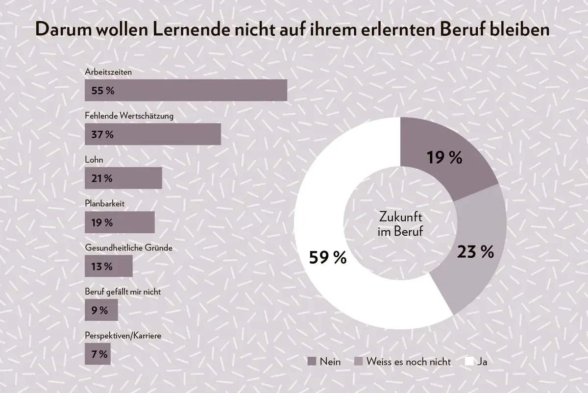 Darum wollen Lernende nicht auf ihrem erlernten Beruf bleiben.