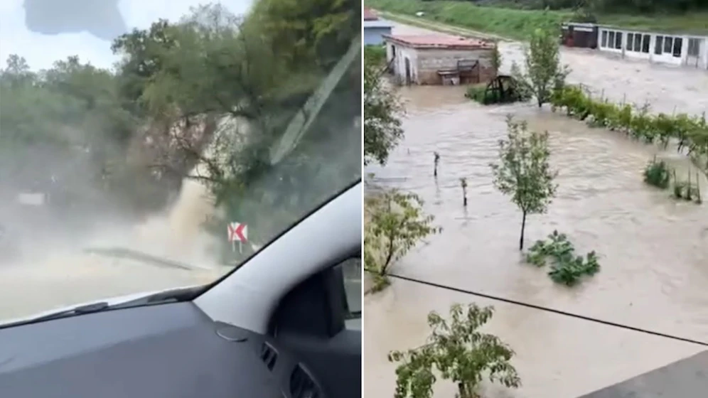 In Labin (Kroatien) zog ein Unwetter eine Spur der Verwüstung.