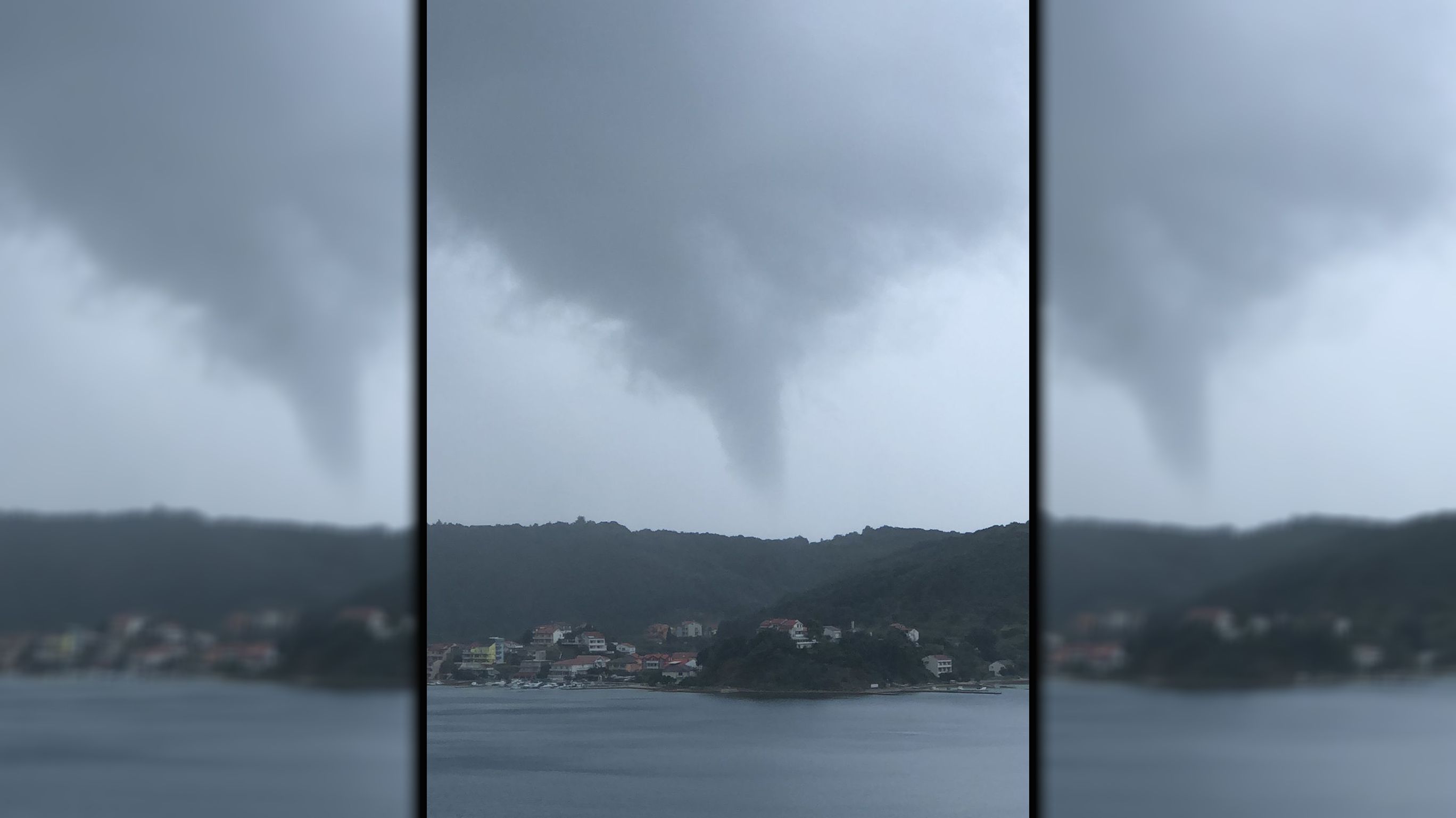 Windhose erhebt sich vor Augen von Kroatien-Urlaubern