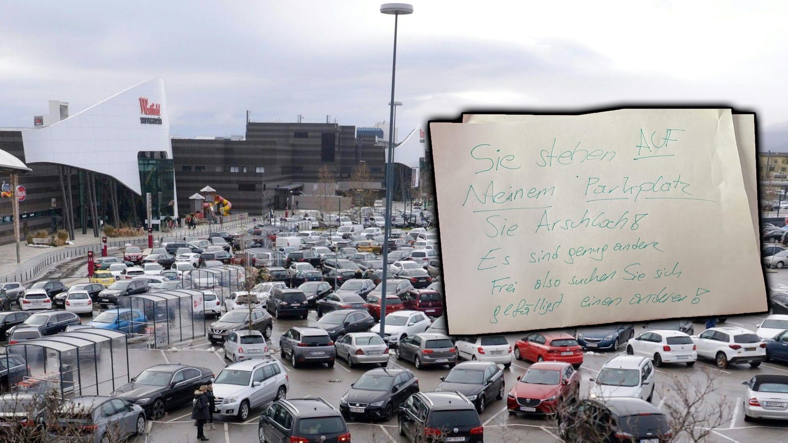 Ein Autofahrer aus Wien erhielt nach einer Shopping-Tour eine böse Nachricht auf sein Auto.