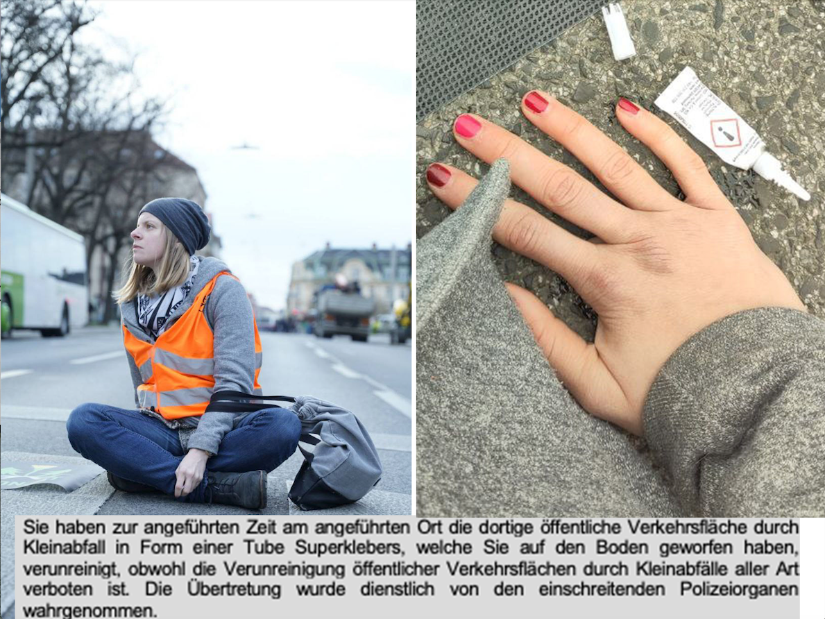Wegen Klebstoff-Tube: 80 Euro Strafe für Klima-Aktivistin