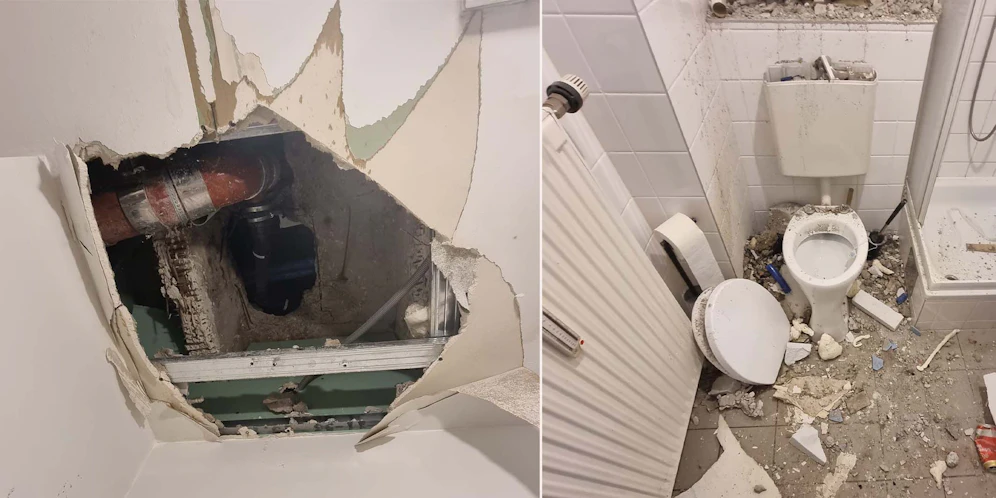 Ein Wiener kann sich das Loch in der Decke nicht erklären.