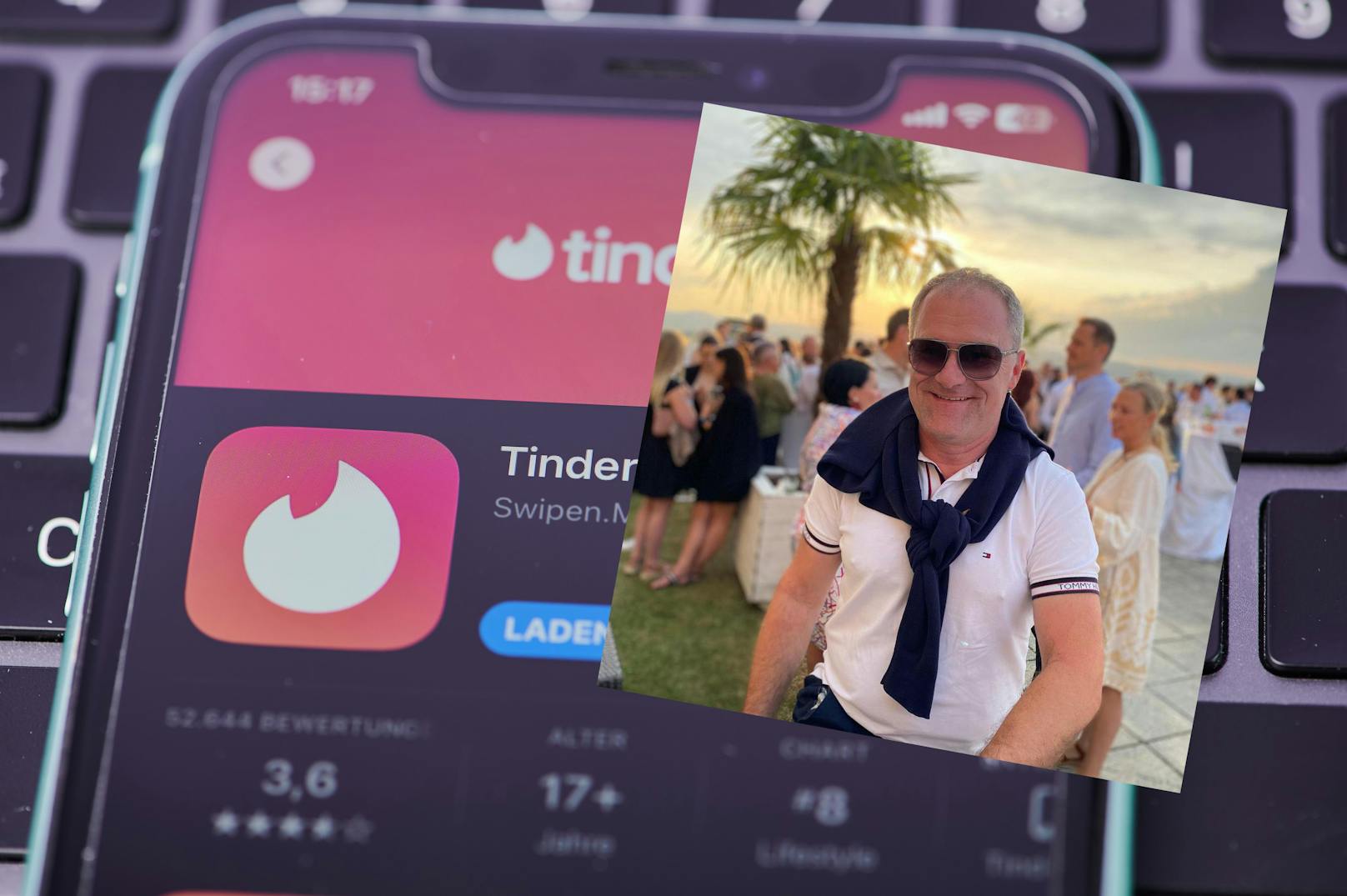Das Bild von Günter Steindl auf der Dating- und Sex-App sorgte für Aufregung im Freundeskreis.