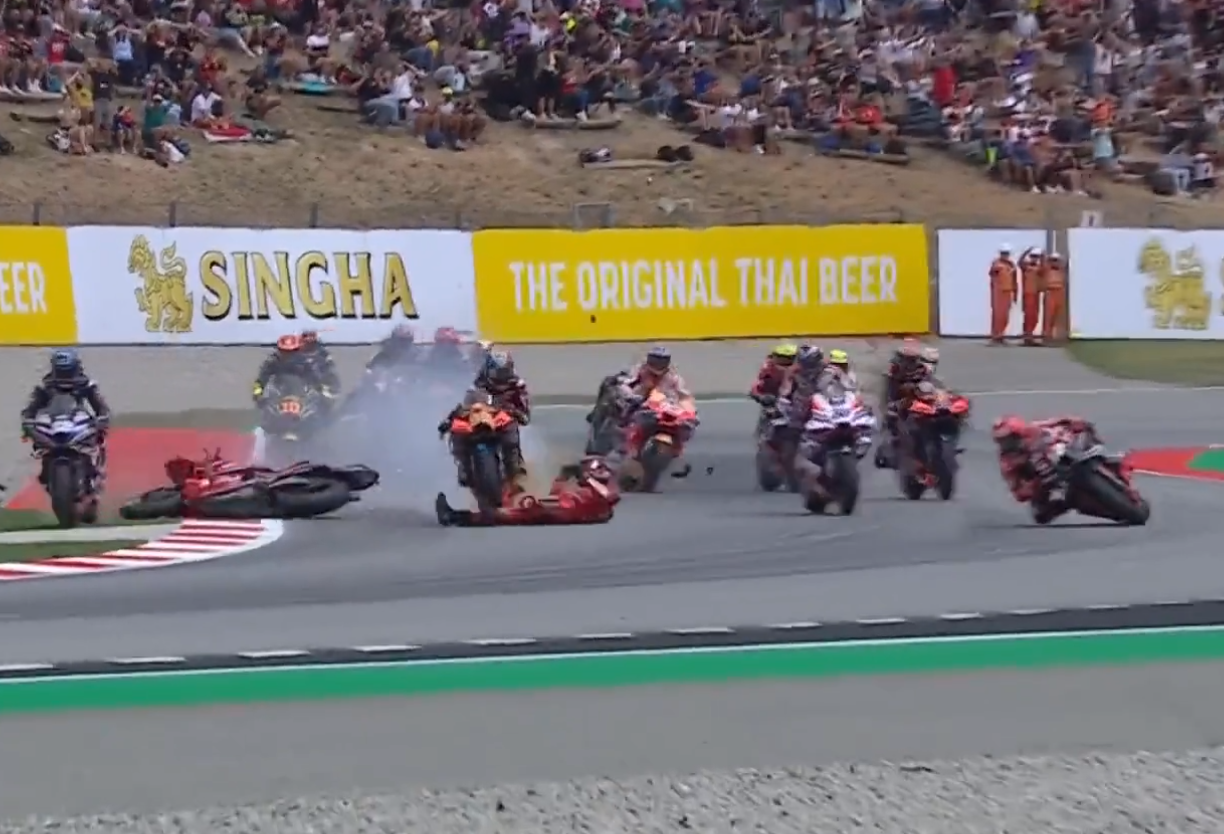 Peco Bagnaia wird überfahren