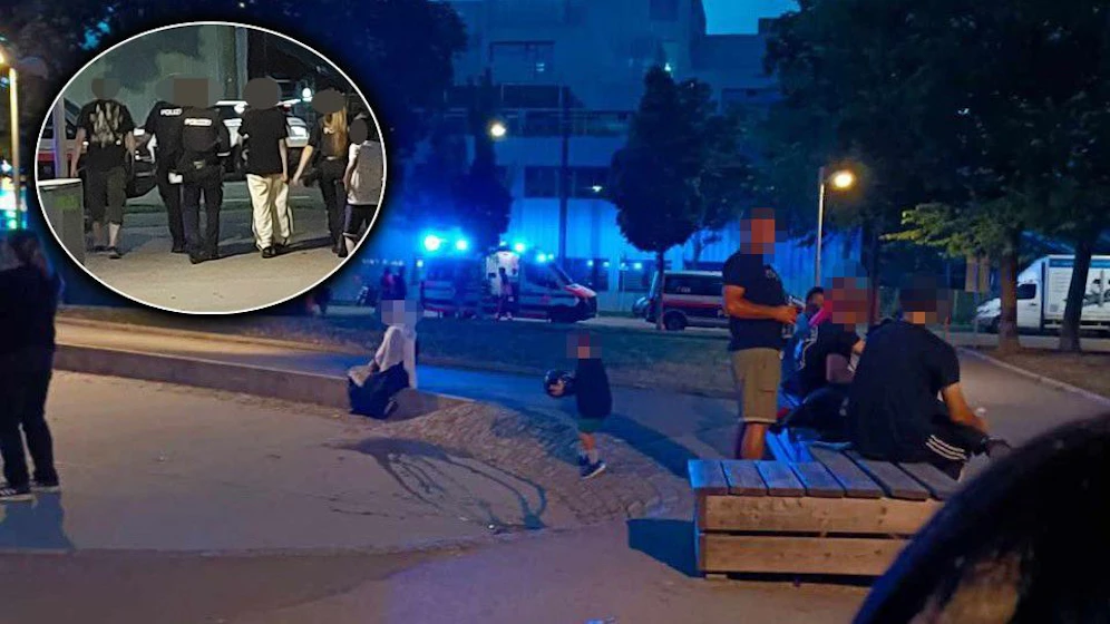 Im Steinbauerpark in Wien-Meidling spielten sich am Samstag wüste Szenen ab.