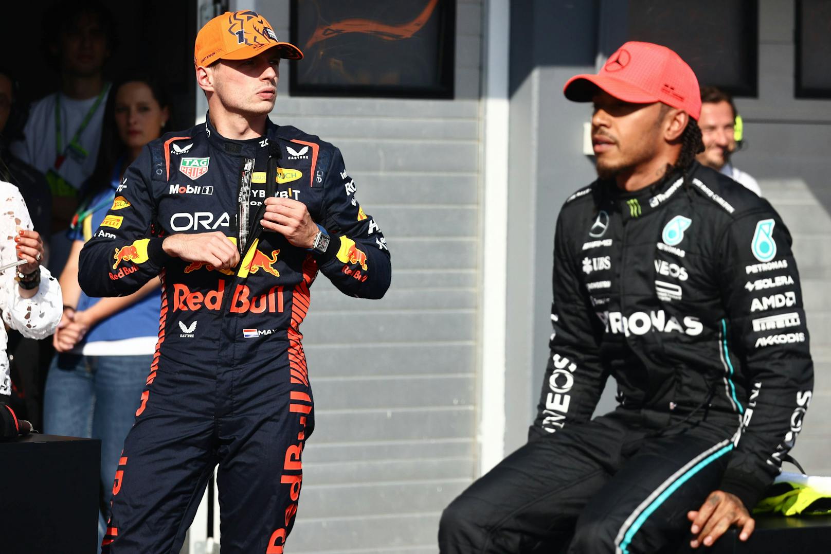 Max Verstappen und Lewis Hamilton.