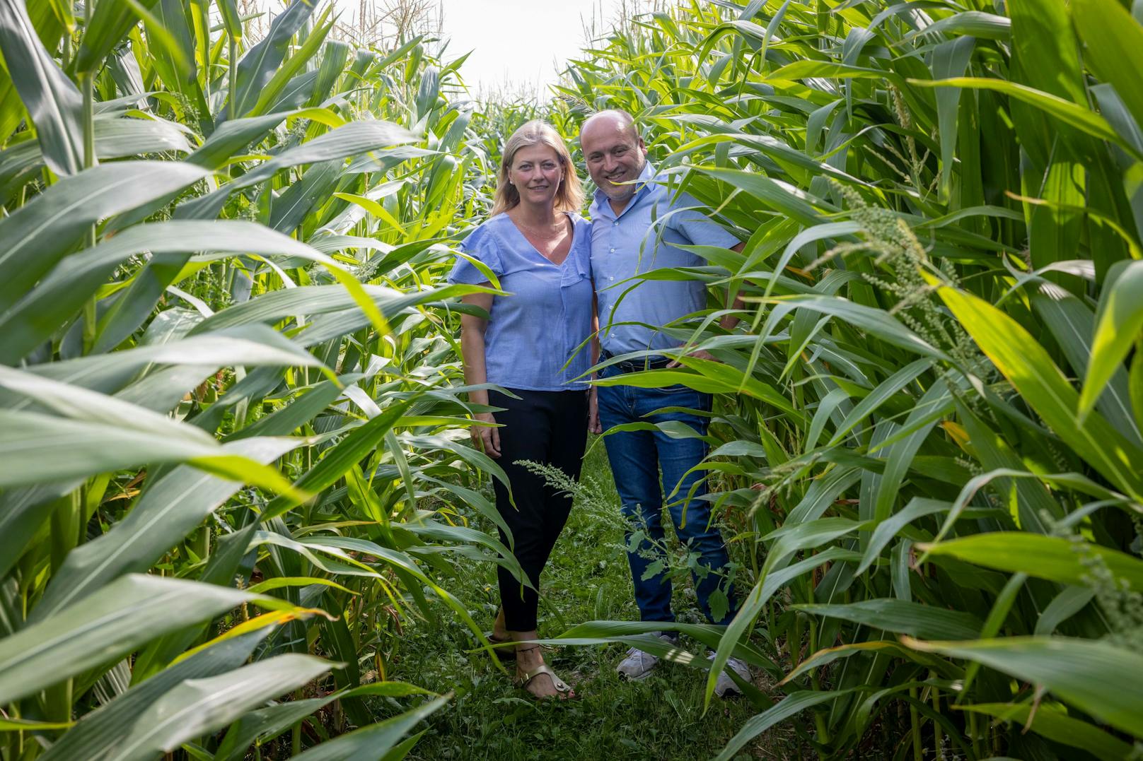 Andrea und Georg Blochberger im Labyrinth