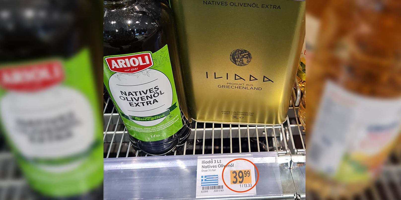 In einem österreichischen Supermarkt kostet ein spezielles Öl ganze 40 Euro.