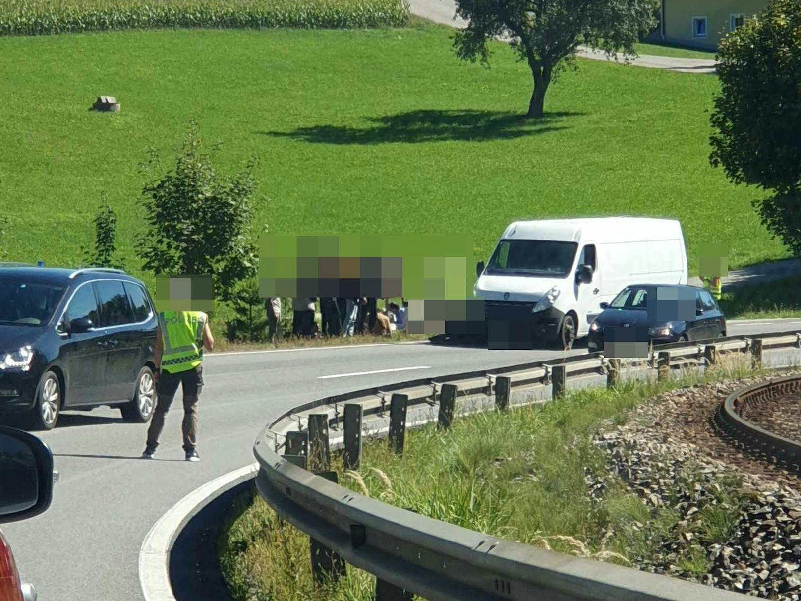 Der weiße Kastenwagen wurde nur wenige Kilometer von Linz entfernt gestoppt.