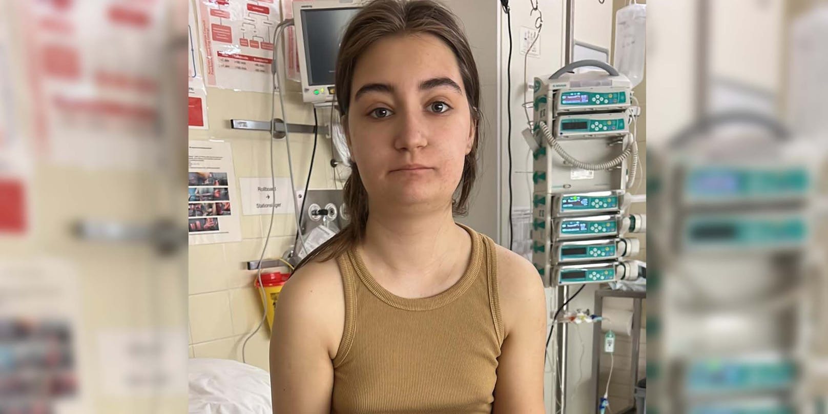 Anastasjia an ihrem ersten Tag im Krankenhaus. Einen Tag vor ihrem 15. Geburtstag.&nbsp;