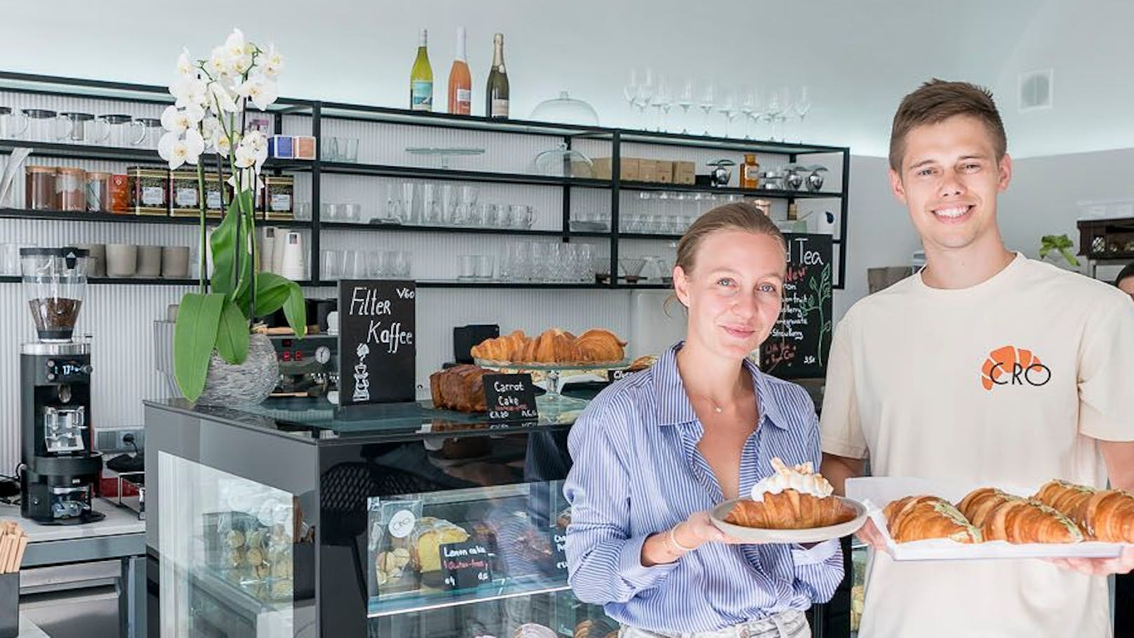 Cro: "Das steht für Croissant und die Gefahr, dass es jemand nicht aussprechen kann, ist gering", so Cro-Betreiber Daniel und Elisabeth