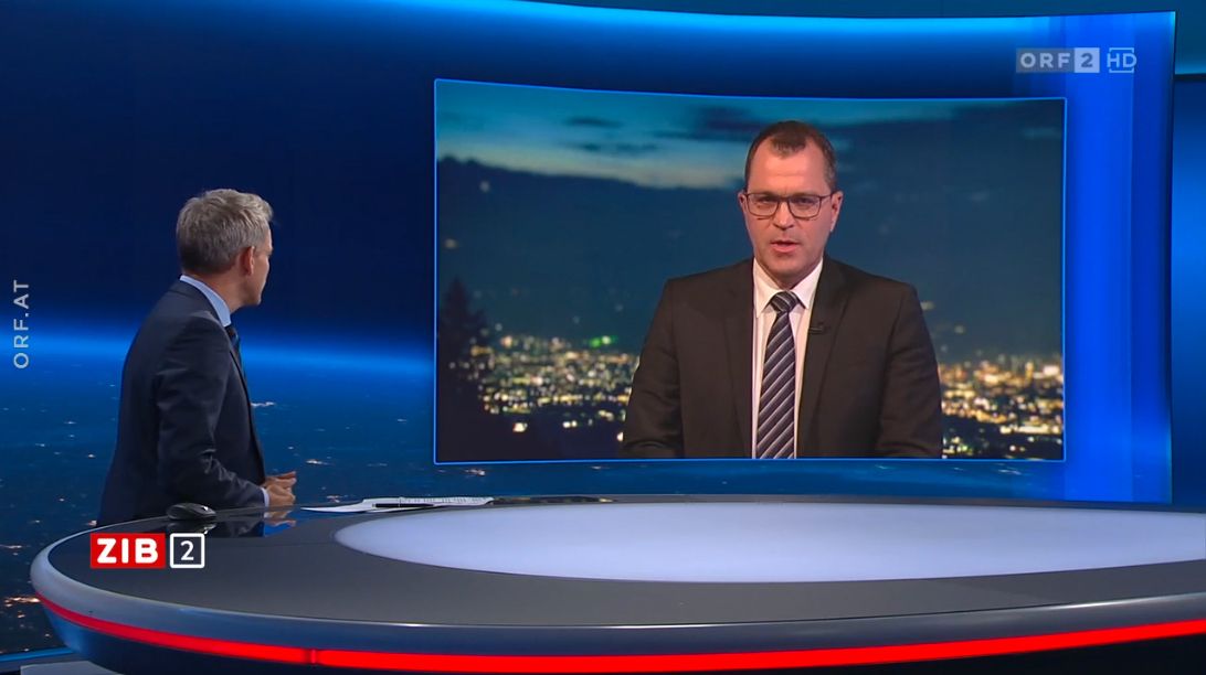 Gernot Kanduth, neuer Präsident der Richtervereinigung, in der ZIB2 mit Martin Thür am 6. September 2023.