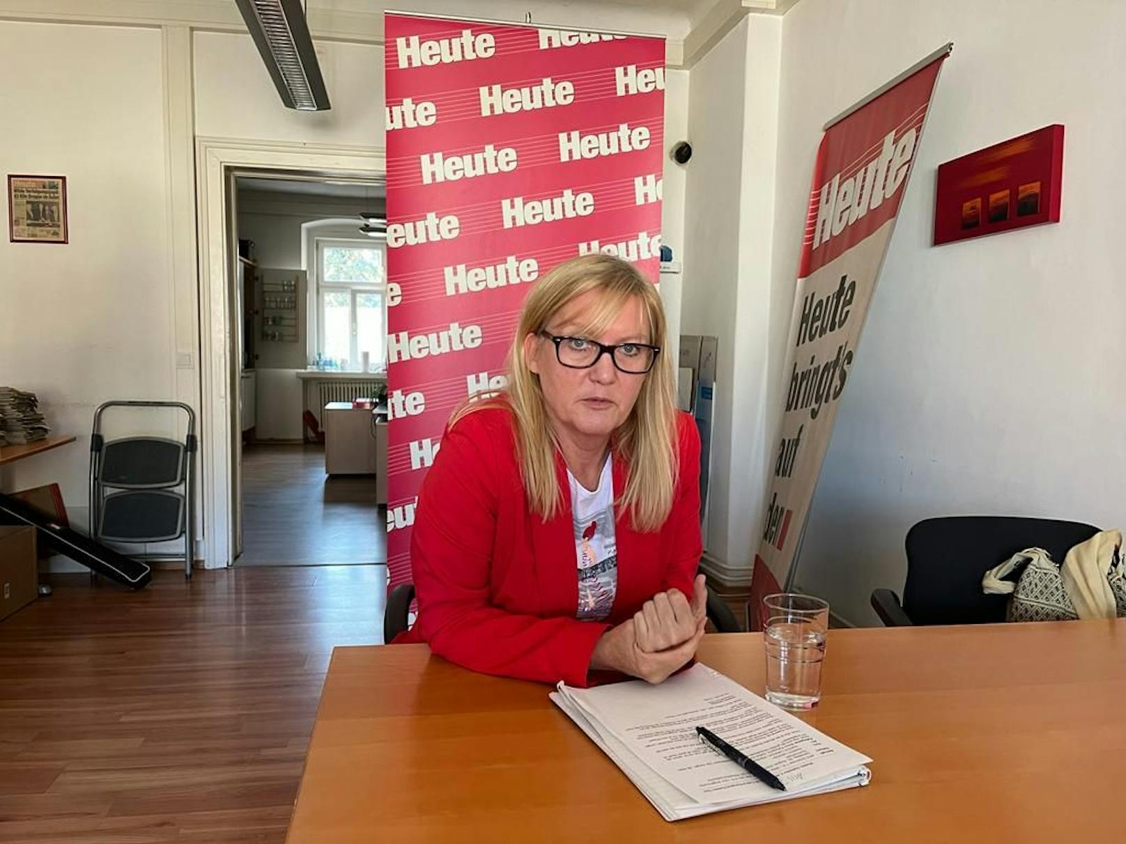 &nbsp;Sandra Kern, Geschäftsführerin des AMS Niederösterreich, zu Gast in der "<em>Heute"</em>-Redaktion in St. Pölten