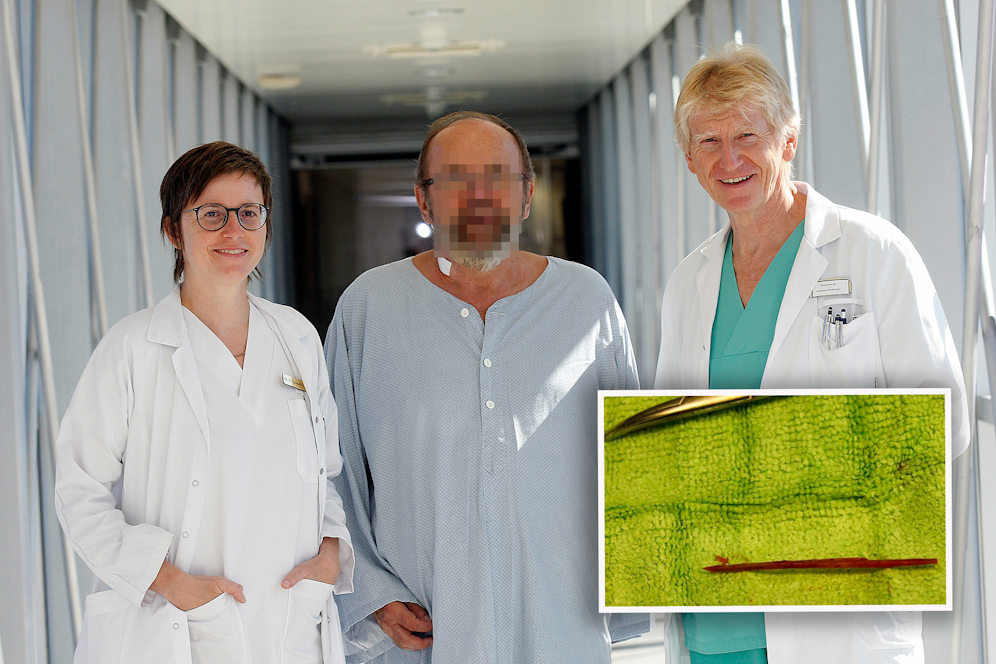 Oberärztin Elisabeth Ernst und Primar Andreas Heuberger mit Patient Robert M. 