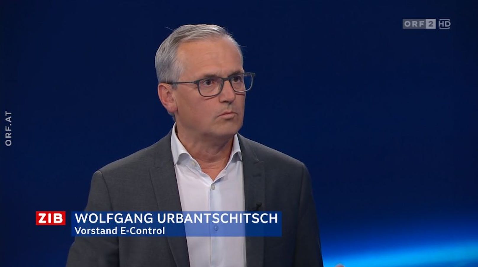E-Control-Vorstand Wolfgang Urbantschitsch in der ZIB2 mit Martin Thür am 7. September 2023.
