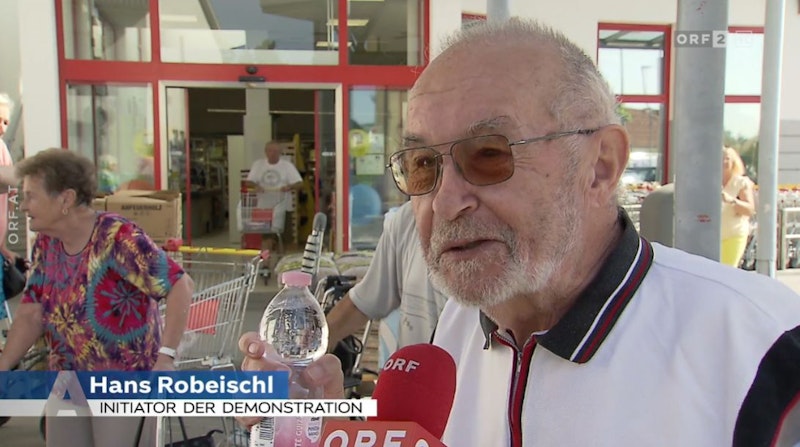 Unter anderem das ORF-Format "Aktuell nach eins" berichtete über den Rollator-Protest vor der Billa-Filiale in Oberwart.&nbsp;