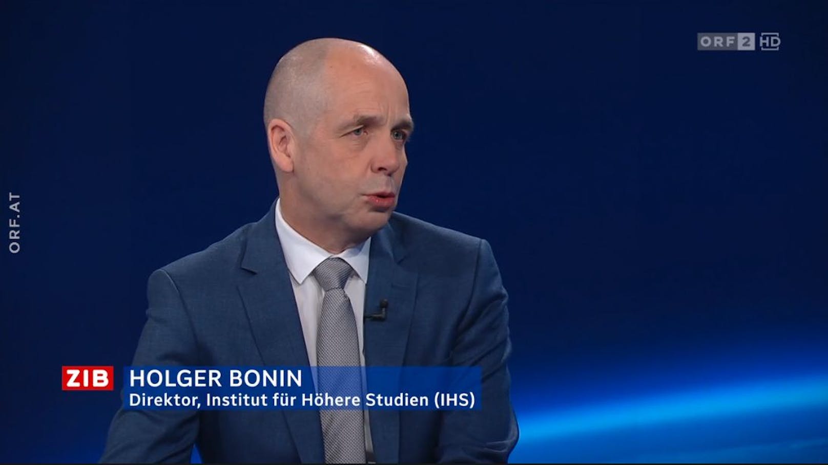 IHS-Direktor Holger Bonin zur Wirtschaftslage in der ZIB2 mit Martin Thür am 8. September 2023.