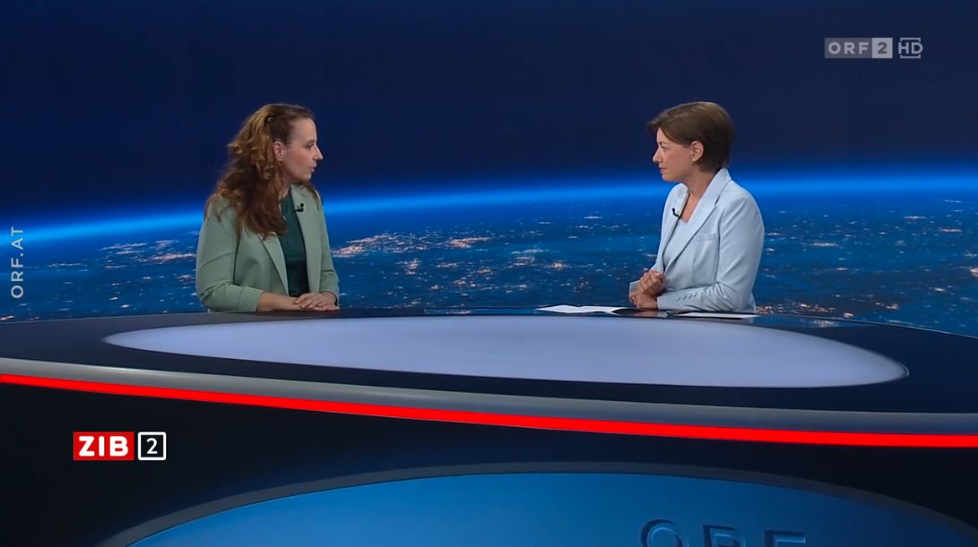 MedUni-Virologin Monika Redlberger-Fritz in der ZIB2 mit Marie-Claire Zimmermann am 10. September 2023.