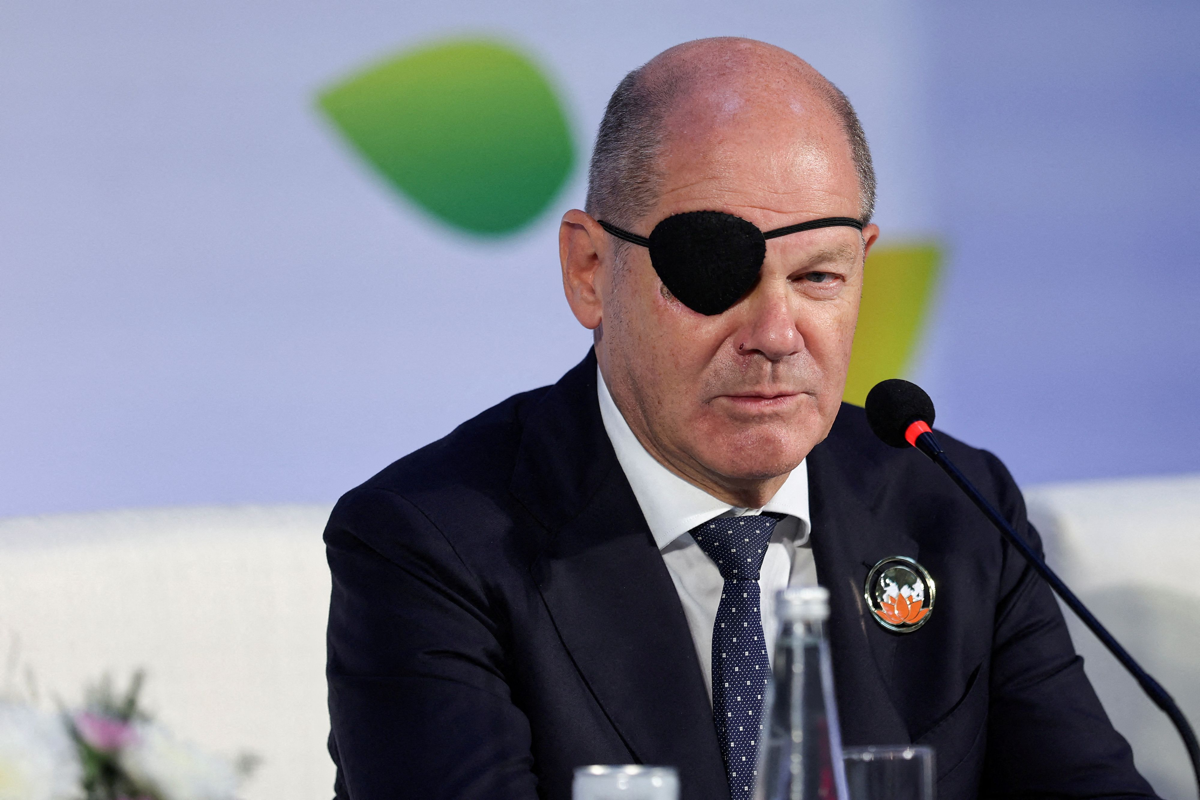 German Chancellor Olaf Scholz attends a press conference, on the day of the G20 summit, in New Delhi, India, September 9, 2023. REUTERS/Anushree Fadnavis