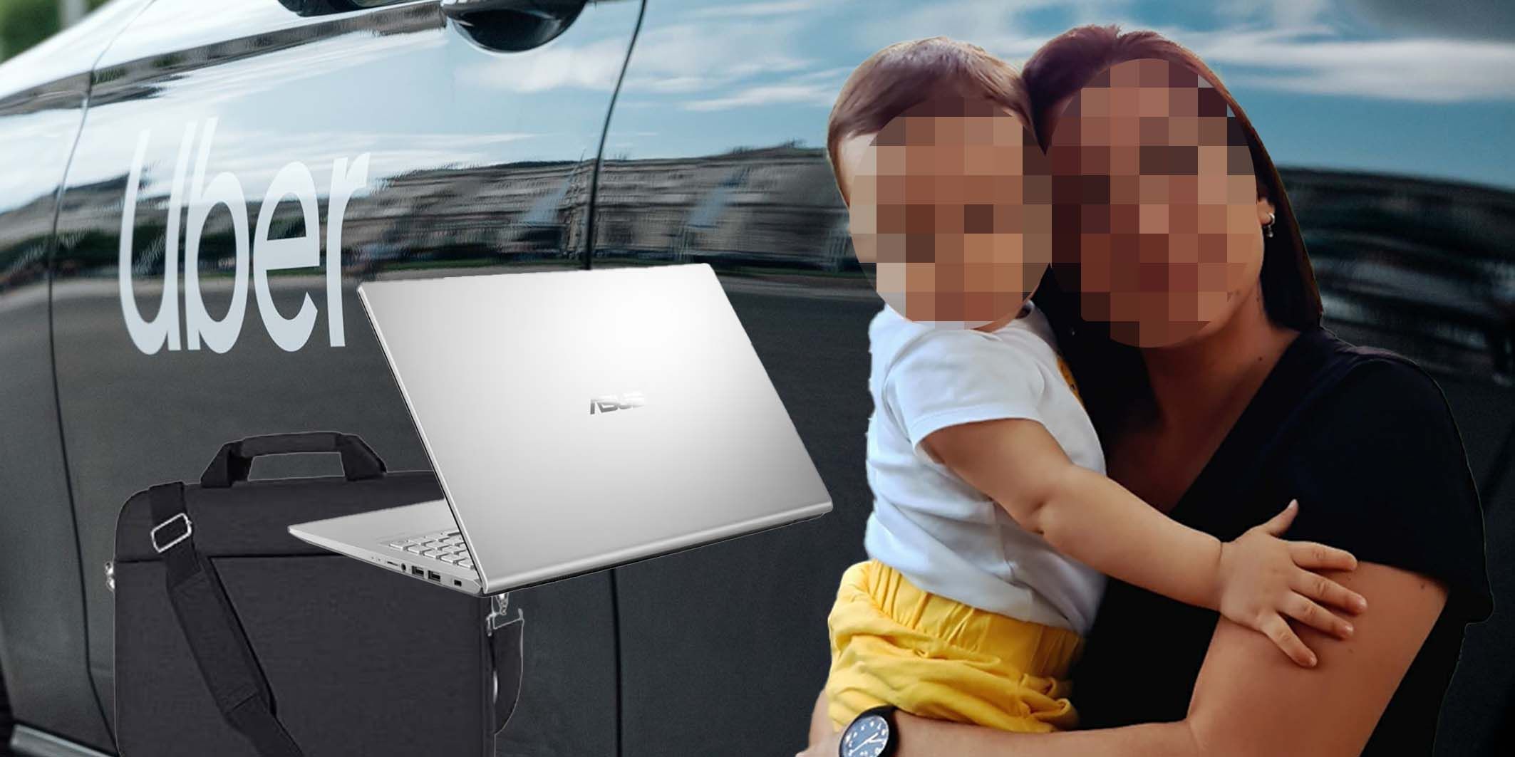 Nach Fahrt mit uber laptop weg