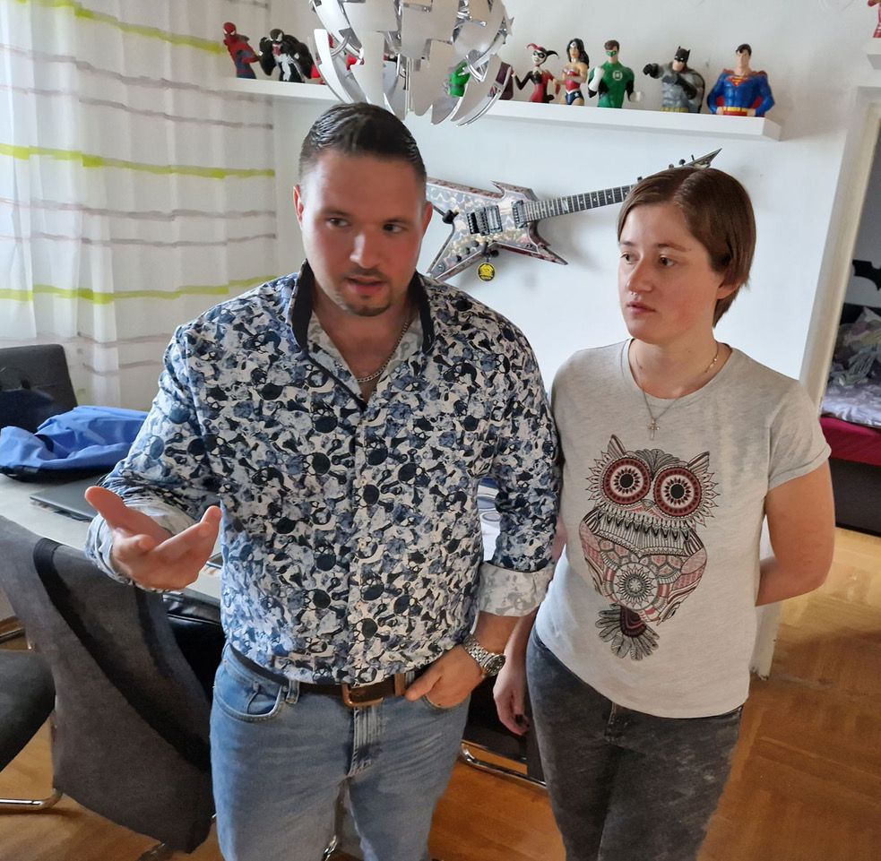Mieter in der Großfeldsiedlung in Wien-Floridsdorf.