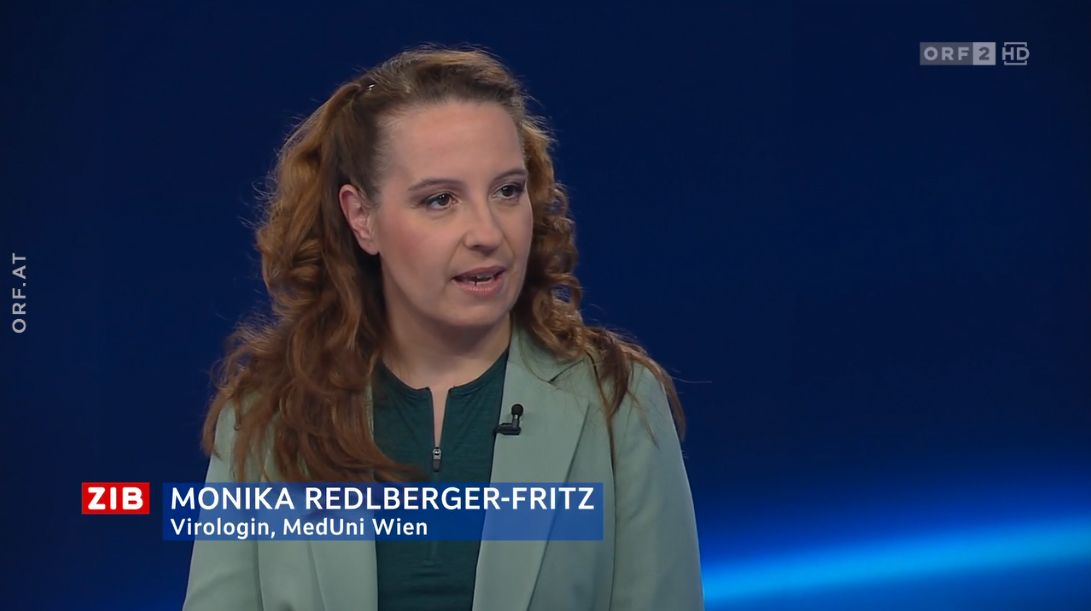 MedUni-Virologin Monika Redlberger-Fritz in der ZIB2 mit Marie-Claire Zimmermann am 10. September 2023.